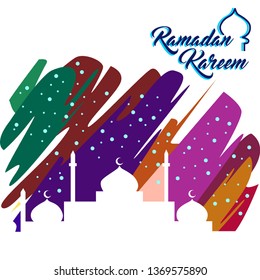 Ramadan vector illustration, poster, banner, card. Isolated white background