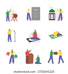 Conjunto de Ilustración vectorial de Ramadán 1