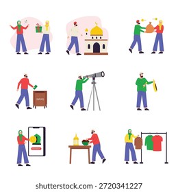 Conjunto de Ilustración vectorial de Ramadán 2