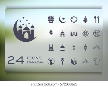 ramadan vector infographics with unfocused blurred background