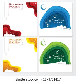Ramadan vector papercut of Muslim conceptual designs