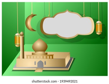 ramadan vector template Green color