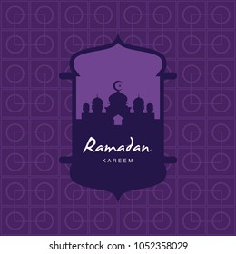 Ramadan vector template. Islamic icon, poster, banner. Mosque vector icon.