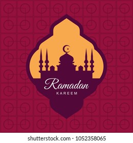 Ramadan vector template. Islamic icon, poster, banner. Mosque vector icon.