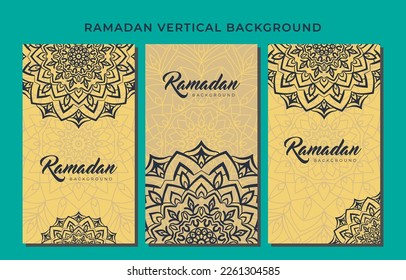 Ramadan, vertikaler Hintergrund Mandala Design-Element