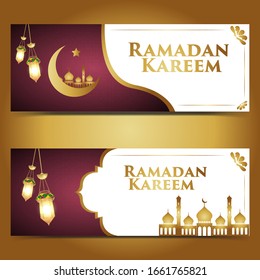 Ramadan web banner vector graphics template