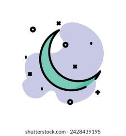 Ramadán peso e icono gris Luna creciente