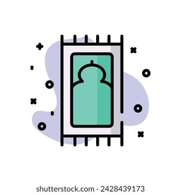 Ramadán peso e icono gris Oración Mat
