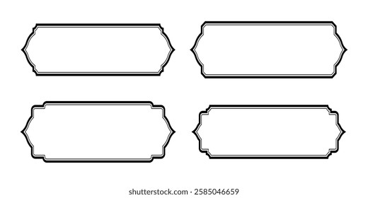 Ramadan window frame shapes. Muslim panel elements ornament. Vector illustration.
