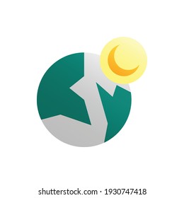Ramadán, Vector De Ilustración Con Logo De Icono Plano Mundial Aislado. Ramadán y el grupo de iconos musulmanes. Adecuado para diseño web, logotipo, aplicación y ampliación de su negocio.