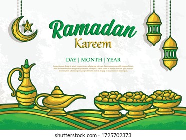 ramadankareem  banner vector design. eid mubarak flyer background design.