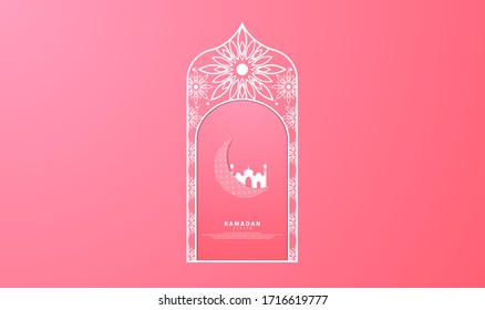 Ramadan-themed design with paper cut style, suitable for ramadan backgrounds, posters, banners, vouchers, cards, templates,