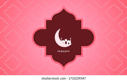 Ramadan-themed design, with a paper-cut style, suitable for ramadan-themed backgrounds, greeting cards, web, covers, templates, cards and etc.