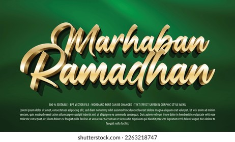 Ramadhan 3d style editable text effect template use for logo and business brand	
