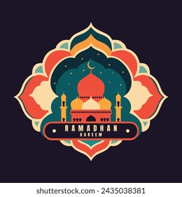 
Ramadhan background theme retro design vector illustration