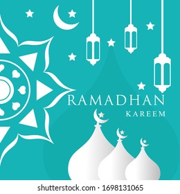 Ramadhan banner blue color design