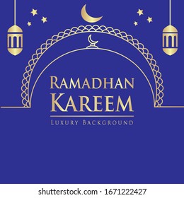 Ramadán es un mes bendecido lleno de bendiciones.  plantillas de ramadan premium de lujo