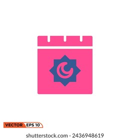 Icono plano de color de Ramadán diseño gráfico vectorial de plantilla, signo y símbolo 