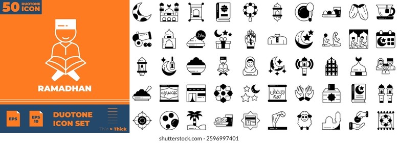 Ramadhan Duotone Editable Icons set