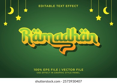 Ramadhan Editable Vector Text Effect. Eid Mubarak Template