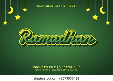 Ramadhan Editable Vector Text Effect. Eid Mubarak Template