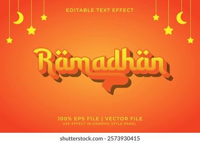 Ramadhan Editable Vector Text Effect. Eid Mubarak Template
