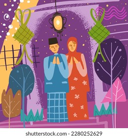 tarjeta de felicitación ramadhan y eid