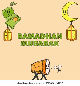 ramadhan element cute character design