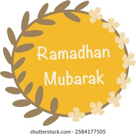 ramadhan frame text sign vector for illustration