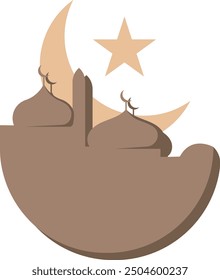 Ramadhan Frame Vector Illustration with Elegant Lanterns and Crescent Moons, Featuring a Beautifully Designed Frame for Festive Greeting Cards