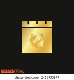 Ramadhan Gold Solid Icon Design Vektor-Grafik der Vorlage, Zeichen und Symbol