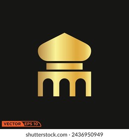 Icono sólido de oro de Ramadán diseño gráfico vectorial de plantilla, signo y símbolo