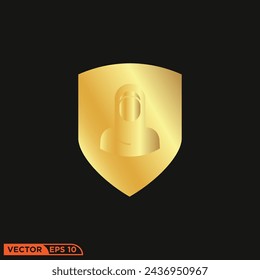 Icono sólido de oro de Ramadán diseño gráfico vectorial de plantilla, signo y símbolo