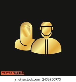 Icono sólido de oro de Ramadán diseño gráfico vectorial de plantilla, signo y símbolo