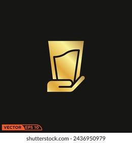 Ramadhan Gold Solid Icon Design Vektor-Grafik der Vorlage, Zeichen und Symbol