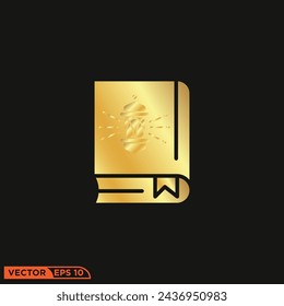 Ramadhan gold solid icon design vector graphic of template, sign and symbol