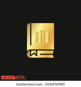 Ramadhan gold solid icon design vector graphic of template, sign and symbol