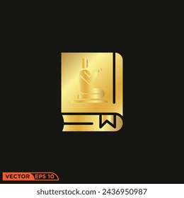 Ramadhan gold solid icon design vector graphic of template, sign and symbol
