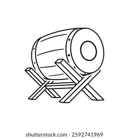 ramadhan icon. ramadhan eid prayer drum vector. islamic and elegant impression. for greeting design and template. Line design style