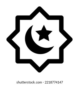 Ramadhan icon isolated vector illustration on white background. High quality black style islamic vector icons.