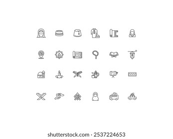 Ramadhan icon set, design, vector illustration