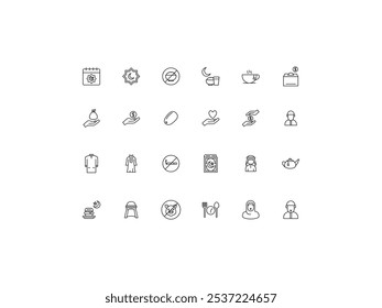 Conjunto de iconos de Ramadán, diseño, Ilustración vectorial
