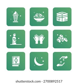 Ramadhan icon set illustration. Vector icon illustration