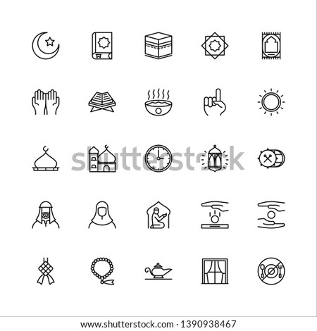 Ramadhan icon set, line style