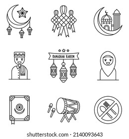ramadhan icon set vector illustration