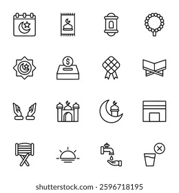 ramadhan icon set vector illustration