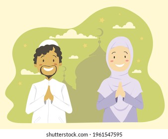 ramadhan illustration, fasting, eid mubarak illustration, moslem ceremony, muharram, idul fitr, moslem holiday	