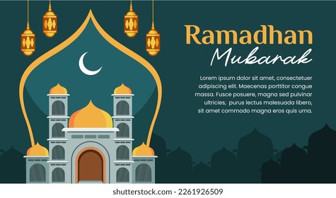 Ramadhan-islamischer Flachvektor und Illustration