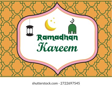 Tarjeta de felicitación de Ilustración vectorial Ramadhan Kareem 2026