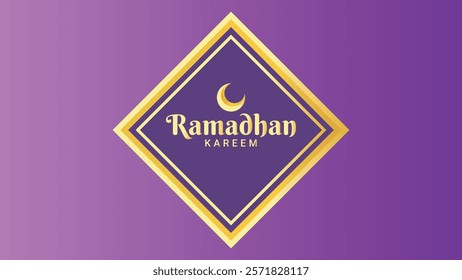 The Ramadhan Kareem background with a combination of purple gradient and ornaments makes an elegant blend